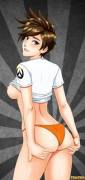 Tracer showing off her butt (Tenzen)