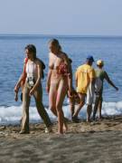 Nude walk on the beach