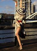 Stockings and high heels at Salford Quays. For some reason, the guys jogging around the Quays kept stopping nearby to do their 'stretches' when I was trying to have photos taken... Dexi Delite xx