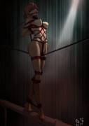 Walking the rope.