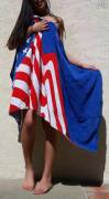 My patriotic flag towel! And two goodies... :)