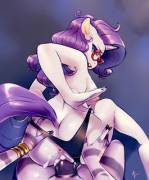 Rarity getting it from behind by futa Zecora [anthro] (artist: liz-pls)