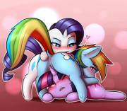 Catpone pile; feat Twilight, Rarity and Rainbow Dash (artist: CaptainPudgeMuffin)