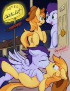 Motel Canterlot - Soarin' x Braeburn comic by FearingFun, coloured by Transgressors Reworks (xPost r/ClopComics)