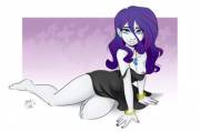 Rarity looking somewhat disheveled for a change [humanized] (artist: ponutjoe)