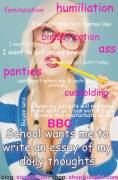 What are your daily sissy thoughts?