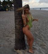 Against a tree