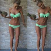 Mint bikini and a pineapple