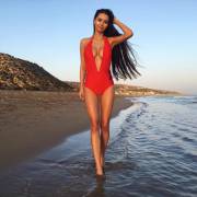 Red bathing suit