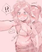 Mei unhooking Hilda’s bra