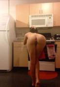 Checking the oven