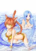 Catgirl with a bonus mermaid