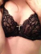 Slipping off my lace bra