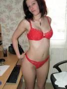 Red bra and panties