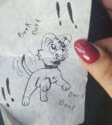My little one drew himself as a puppy! How cute is this 