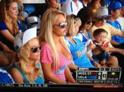 Fan at the college world series finale