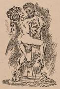 Vintage (s)Ex Libris bookplate by J.P. Boucha (Belgium, date unknown)