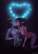 Templar Assassin and Queen of Pain's sensual kiss (Hazardini) [DOTA2]