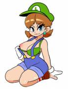 Princess Daisy giving a peek and a wink (sketchpaddy) [Super Mario Bros]