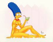 Marge enjoying a Margarita in the backyard on a lovely day (380v)