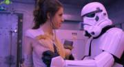 Stella Cox felt up by a Stormtrooper