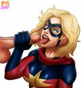 Carol Danvers waiting for a load