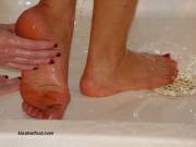 Feet in the shower