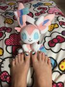 Sylveon inspired pedi 