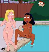 Linda and Francine's pool party (luberne) [American Dad]