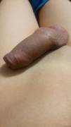 Freshly shaved uncut cock