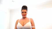 Cherry Blush JOI in white bra, black half slip &amp; black pantyhose