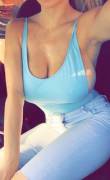 Lindsey Pelas filling out her top