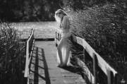 blonde on a bridge