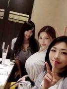 Hitomi with Anri and Sasa Handa