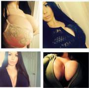 Four different views of her massive jugs