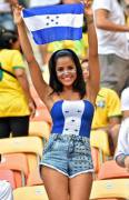 Happy hottie with her Honduras flag (x-post /r/FlagBabes)