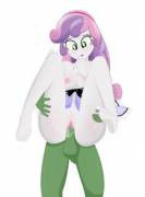 Sweetie Belle &amp; anon (artist: rainbownspeedash)