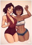 Korra and Asami ready to hit the beach (IAHFY)