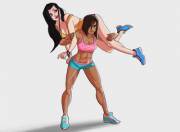 Korra &amp; Asami: Workout partners (abrosiis)