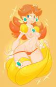 Apparently Princess Daisy's collar and sleeves are detachable from the rest of her dress. Who knew? (elatedsceptre) [Super Mario Bros]