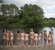 Skinny dipping at the lake