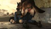 Elizabeth and Dogmeat [Fallout]