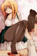 Stepping on a guy while getting worshipped by another