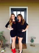 Clothed mom daughter