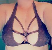 44D - Brown Halter Strappy Bra