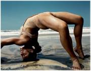 Allyse Ishino on the beach, as photographed by Annie Leibovitz.