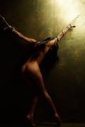 Brunette in ropes