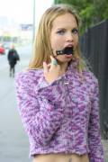 Gagged outdoors