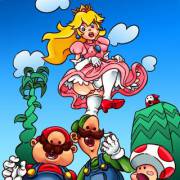 Princess Peach floating overhead (enf-lover-draws)