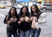 Tits out on the street (x-post from /r/TrueFMK)